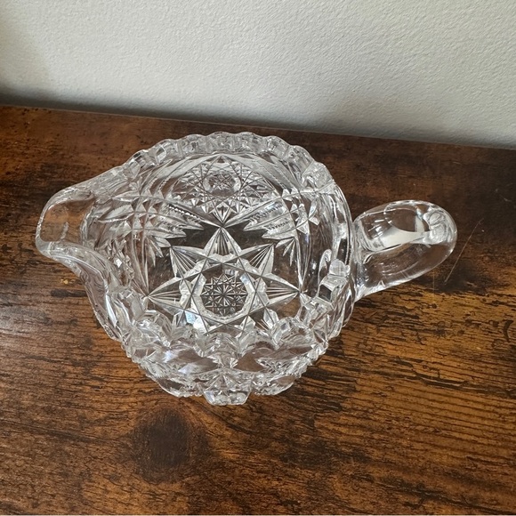 ANTIQUE AMERICAN BRILLIANT J. HOARE CUT GLASS CREAMER ACME PATTERN - Picture 3 of 3